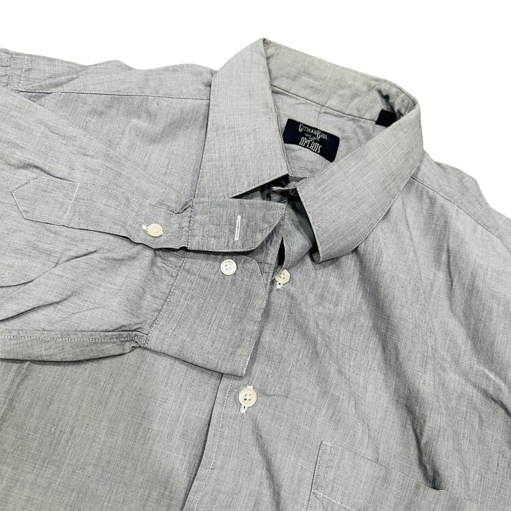 Vintage Gitman Bros McCalls Shirt Mens 16 33 Grey Cotton Button Down Shirt